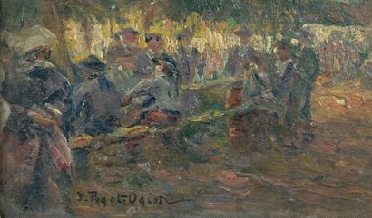 Jean-Bertrand PEGOT-OGIER (1877-1915) * Soir de Pardon
Huile sur carton, signée en...