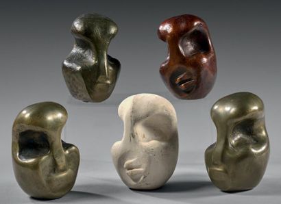 Juan Jacobo Rodriguez PADILLA (1922-2014) * Têtes stylisées
Ensemble de cinq sculptures:...