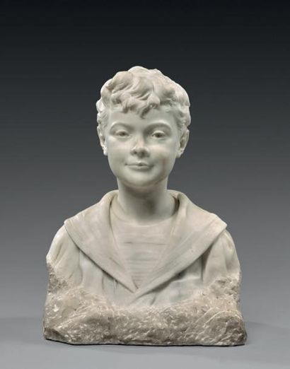 Hippolyte Marius GALY (1847-1929) Buste de jeune garçon en tenue de marin
Sculpture...