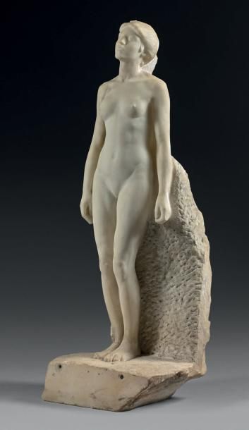 Paul LANDOWSKI (1875-1961) attribué à L'hymne à l'aurore
Sculpture en marbre de Carrare.
79...