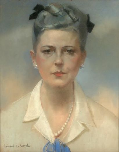Lucien Victor GUIRAND de SCÉVOLA (1871-1950) Portrait d'élégante
Pastel, signé en...