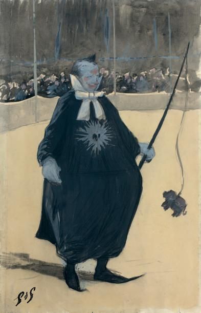 Georges d'ESPAGNAT (1870 - 1950) Le clown sur la piste
Encre, gouache et aquarelle...