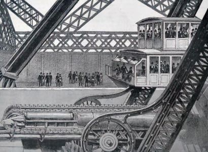 EDOUX Exposition Universelle, 1889, Tour Eiffel, colonnes de Guidage.
Rare porte-folio...