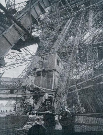 EDOUX Exposition Universelle, 1889, Tour Eiffel, colonnes de Guidage.
Rare porte-folio...