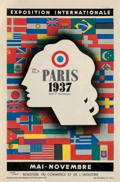 Jean CARLU Exposition Internationale, Paris, Arts et Techniques, mai-novembre 1937
Affiche,...