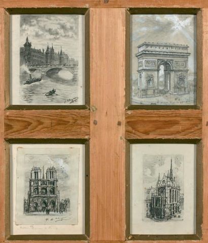 PIERRE-ANTOINE CLUZEAU La Conciergerie, Notre Dame, L'Arc de Triomphe, Notre Dame,...
