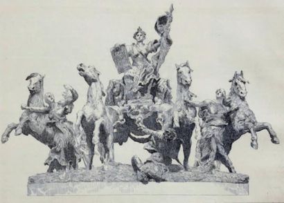 Alexandre FALGUIERE (1831-1900) Triomphe de la Révolution, 1882
Dessin préparatoire...