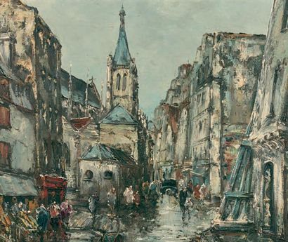 Raymond BESSE (1899-1969) L'église Saint Séverin, quartier latin
Huile sur toile,...