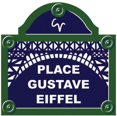CHRISTOPHE VERDON (né en 1962) Place Gustave Eiffel
Fer émaillé, épousant la forme...