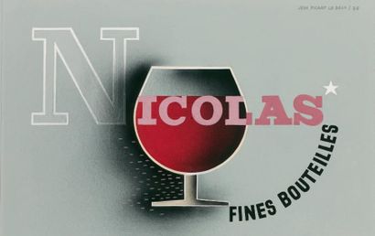 Jean PICART LE DOUX (1902-1982) NICOLAS, fines bouteilles,1935
Gouache sur carton,...