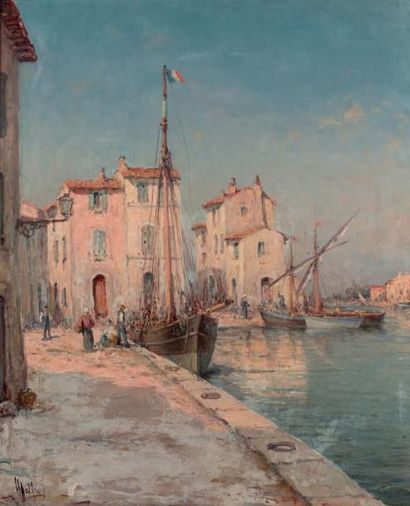MALFROY XIXe - XXe siècle * Port des Martigues
Huile sur toile, signée en bas à gauche.
65,5...