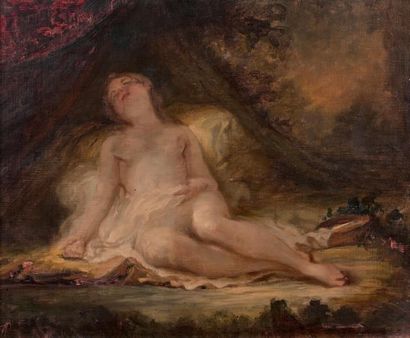 Félix POSSART (1827-1928) Vénus endormie
Huile sur toile monogrammée en bas à gauche.
Au...
