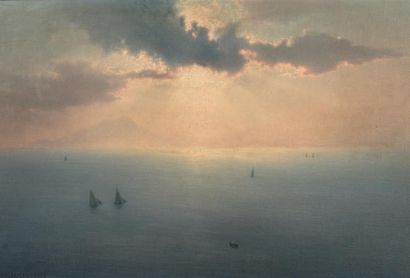 Henry BROKMANN-KNUDSEN (1868-1933) Le golfe de Naples au crépuscule, 1908
Huile sur...