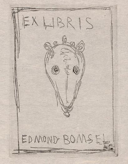Alberto GIACOMETTI (1901-1966) * Ex-libris Edmond Bomsel
Gravure monogrammée en bas...