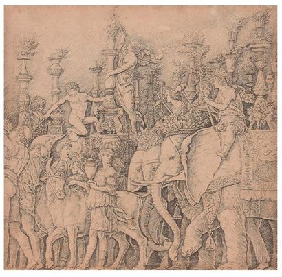 Andrea Mantegna (1431-1506) Planche du triomphe de Cesar
Tirage probablement tardif,...