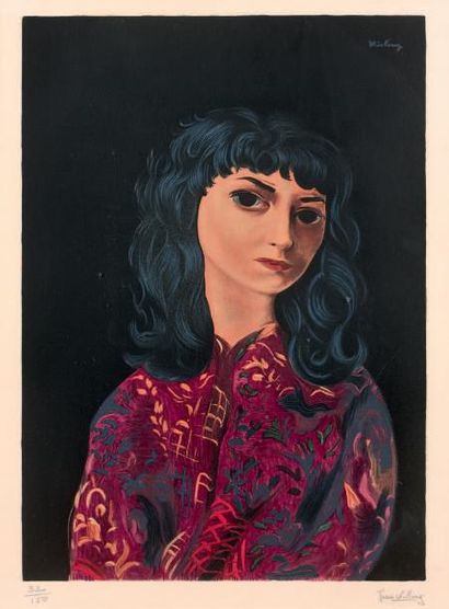 Moïse KISLING (1891-1953) d'après Brunette
Lithographie en couleurs, numérotée 32/150...
