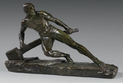 Pierre LE FAGUAYS (1892-1962) Barreur
Sculpture en bronze à patine brun-vert, signée...