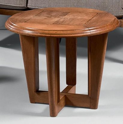 GUILLERME Robert (1913-1990) & CHAMBRON Jacques (1914-2001) Table basse circulaire...