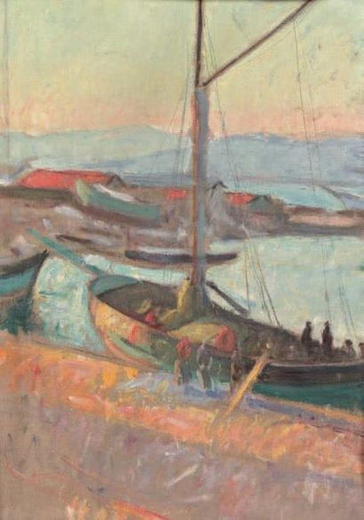 Jean PUY (1876-1960) Saint-Tropez, le port
Huile sur toile située et signée en bas...