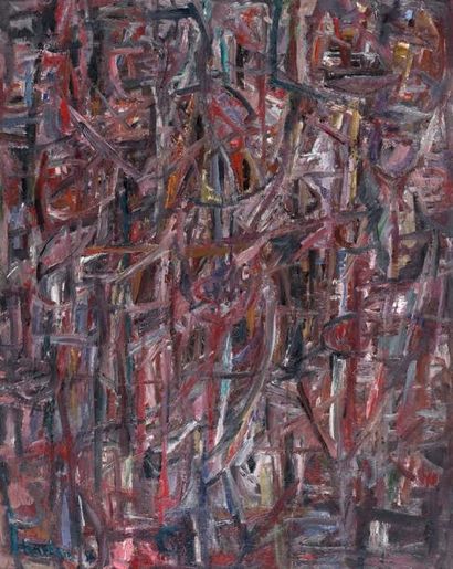 ATELIER DAVID LAN-BAR (1912 - 1987) Composition abstraite Huile sur toile, signée...