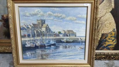 Jean-François CUGNIER (1949) Port de Barfleur, Normandie
Huile sur toile, signée...