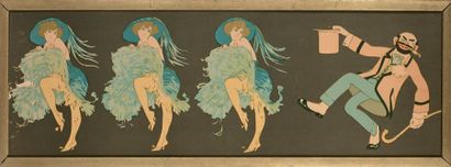 Édouard Alexandre BERNARD (1879-1950) Danseuses de French Cancan
Suite de six pochoirs,...