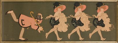 Édouard Alexandre BERNARD (1879-1950) Danseuses de French Cancan
Suite de six pochoirs,...