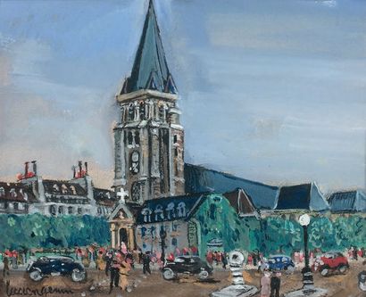 Lucien GENIN (1894-1953). Église Saint-Germain-des-Prés
Dessin à l'aquarelle et à...