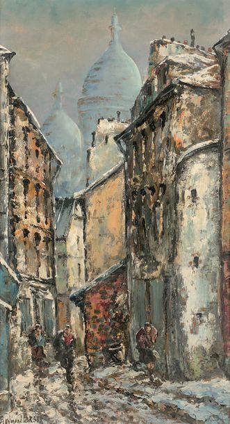 Raymond BESSE (1899-1969) Montmartre, le Sacré-Coeur
Huile sur isorel, signée en...