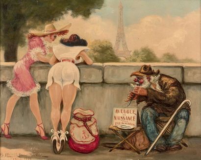 Gaston LE BEUZE Points de vue, Paris, 1954
Huile sur toile, signée, située, datée...