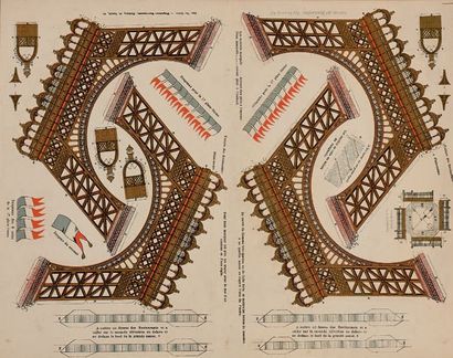 null TOUR EIFFEL À DÉCOUPER
Exposition Universelle, 1889
Lithographie, en trois planches,...