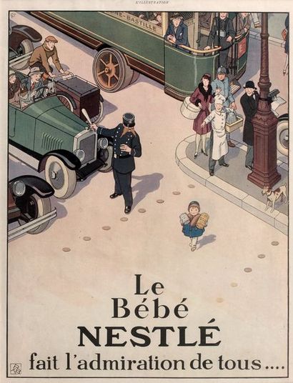 Nestlé Le Bébé Nestlé fait l'admiration de tous
Affiche.
Monogramme TPB. L'Illustration.
37,9...