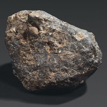 null MÉTÉORITE LUNAIRE COMPLÈTE AVEC CROÛTE DE FUSION VERTE Très rare météorite lunaire,...