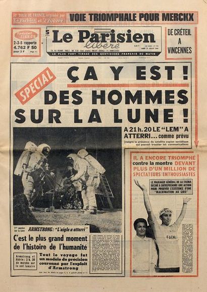 null UN NUMÉRO DU PARISIEN DU 21 JUILLET 1969:
Ça y est ! Des hommes sur la lune...