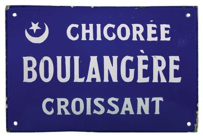 null LA BOULANGÈRE Plaque émaillée pour la chicorée La Boulangère.
Format: rectangulaire,...