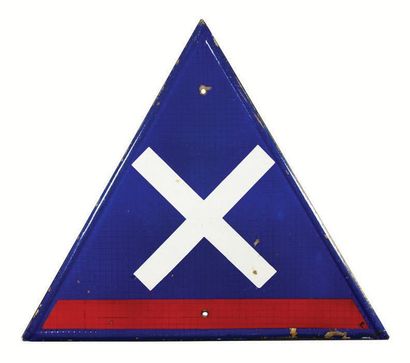 null Crossing Enamelled road plate for crossing, old model.
Road signs appeared at...