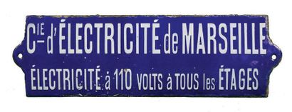 null ELECTRICITY OF MARSEILLES (COMPAGNIE D')
Small enamelled plaque of the building...
