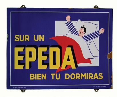 null EPEDA Large enamelled plate for Epeda mattresses.
The Epeda saga began in 1919...