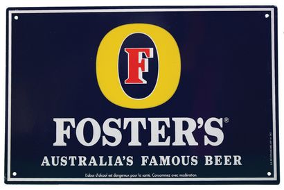 null FOSTER'S Plaque émaillée pour les bières australiennes Foster's.
Format: rectangulaire,...