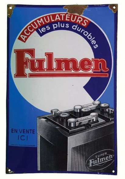 null FULMEN Enamelled plate for the Fulmen battery.
Format: rectangular, curved.
Process:...