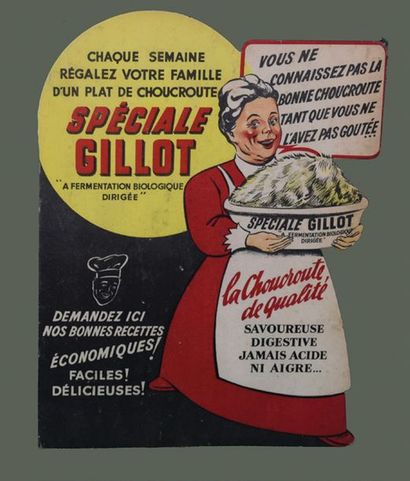 null GILLOT Carton présentoir publicitaire pour les produits Gillot.
Choucroute de...