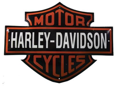 null HARLEY-DAVIDSON Plaque émaillée pour la firme de motos Harley-Davidson à Milwaukee,...