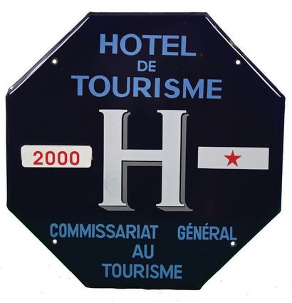 null HÔTEL UNE ÉTOILE Plaque émaillée pour hôtel une étoile, 2000.
Format: octogonale,...