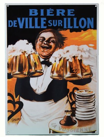 null ILLON Enamelled plate for Illon beers.
"La Vosgienne" from the breweries of...