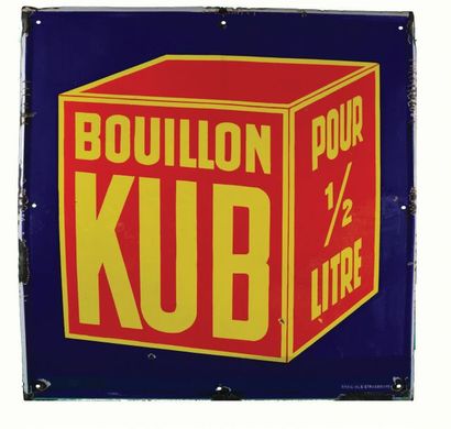 null KUB Plaque émaillée pour le bouillon Kub, pour 1/2 litre.
Format: carré, plat,...