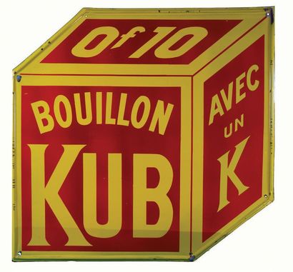 null KUB Enamelled plate for Kub broth, 0.10 Franc.
Format: flat, in box cut-out,...