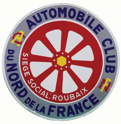 null AUTOMOBILE CLUB DU NORD Beautiful enamelled plaque for the Automobile Club du...