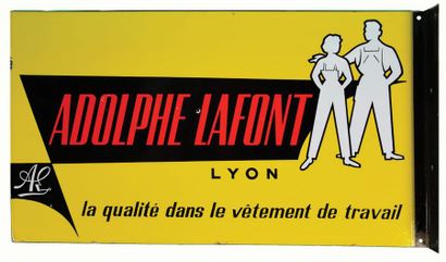 null ADOLPHE LAFONT Plaque émaillée pour les vêtements de travail Adolphe Lafont.
Cette...