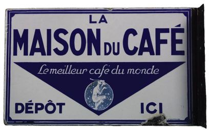 null THE COFFEE HOUSE Enamelled plaque for the Maison du Café.
Format: rectangular,...