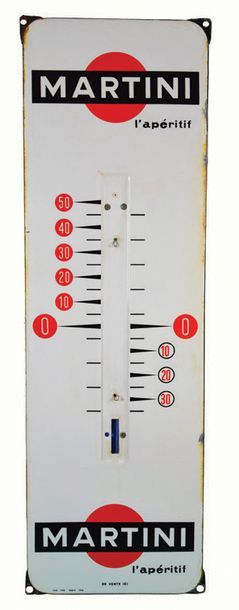null MARTINI Enamelled plate thermometer for Martini aperitif.
Format: rectangular,...